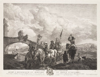 KG 13064
<br/>
Drinkpauze van jagers
<br/>
<em>Moyreau, Jean (1690-1762)</em>